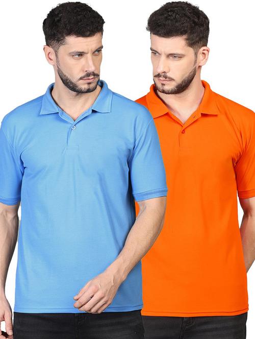 men polo neck plain t-shirt combo - 21062477 - Very Small Image - 1