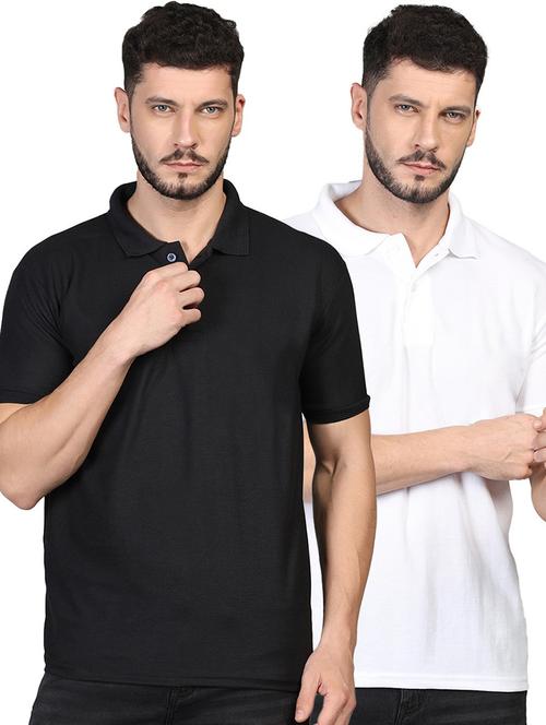 men solid short sleeve polo t-shirt - 21062488 - Very Small Image - 1