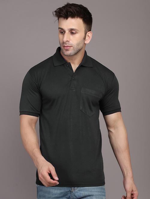 men polo neck plain t-shirt - 21062522 - Very Small Image - 1