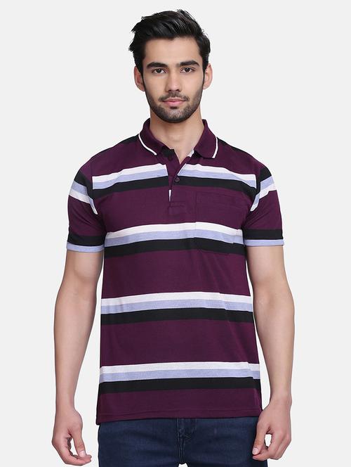 men polo neck striped t-shirt combo - 21062785 - Very Small Image - 1