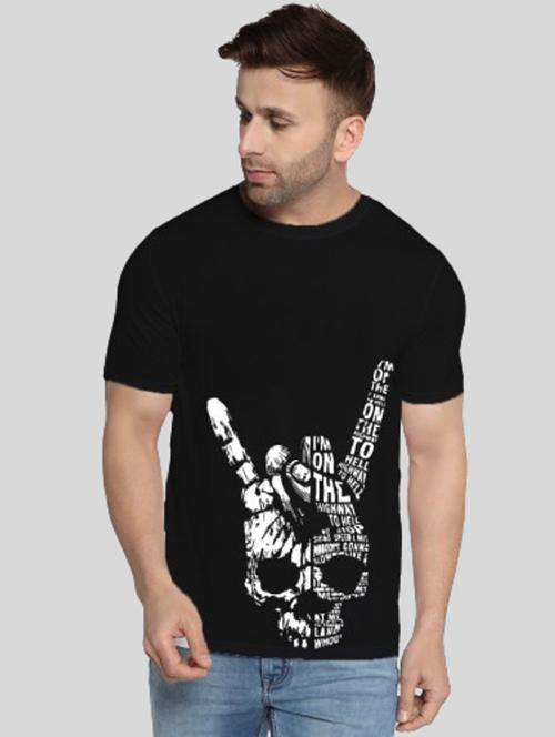 men round neck placement print t-shirt - 21062788 - Very Small Image - 1