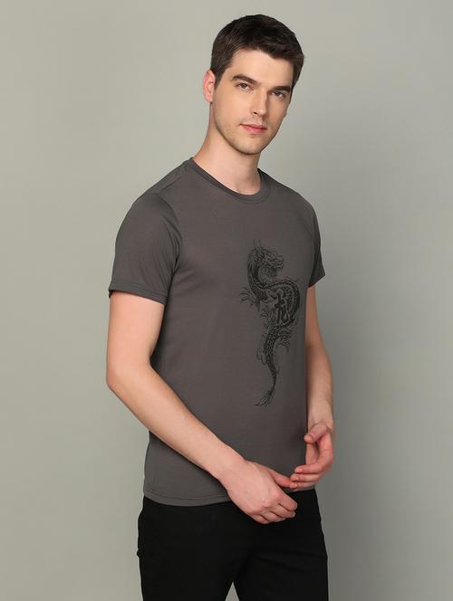 men round neck front print t-shirt - 21062947 - Very Small Image - 1