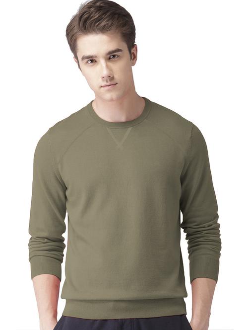 olive solid long sleeve sweatshirt - 21063182 - Very Small Image - 1