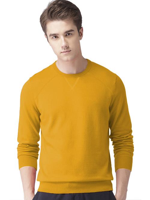 solid mustard round neck sweatshirt - 21063184 - Very Small Image - 1
