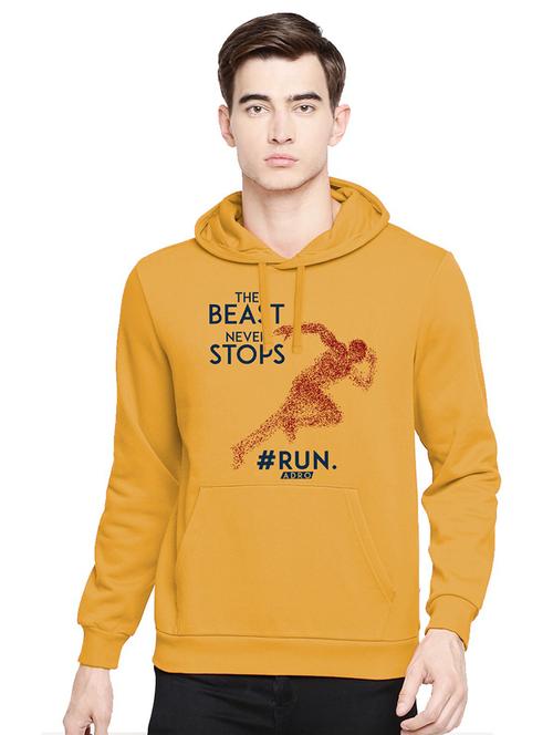 mustard front printed hooded sweatshirt - 21063197 - Very Small Image - 1