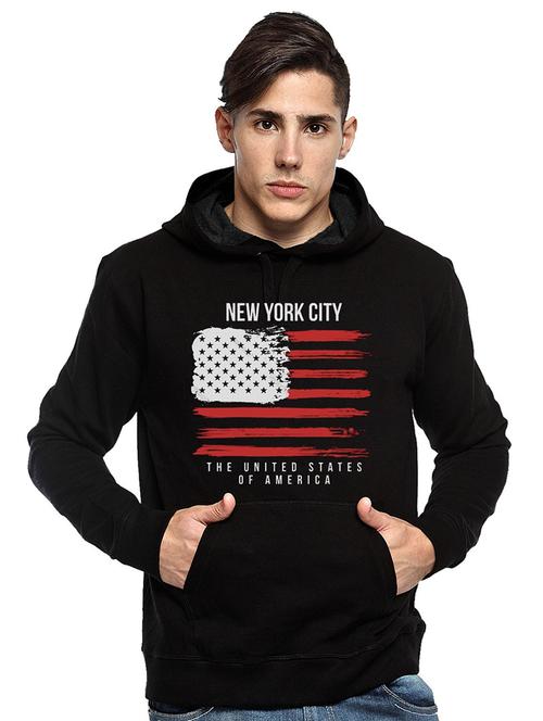 men hood neck front print sweatshirt - 21063211 - Very Small Image - 1
