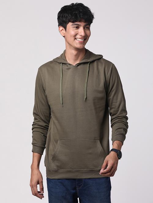 men hood neck plain sweatshirt - 21063261 - Very Small Image - 1