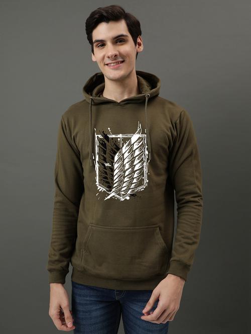 men hooded front print sweatshirt - 21063272 - Very Small Image - 1