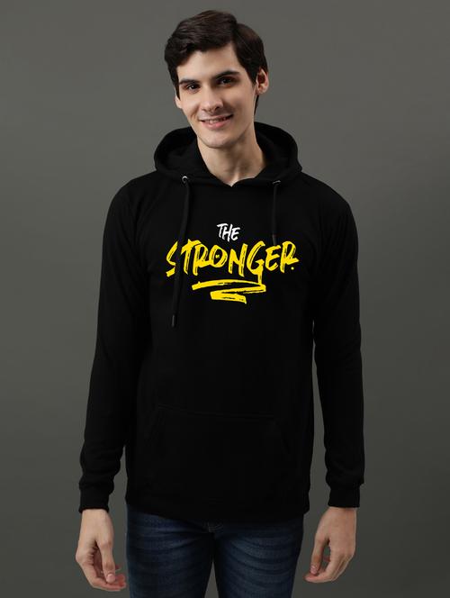 men chest print hooded sweatshirt - 21063299 - Very Small Image - 1