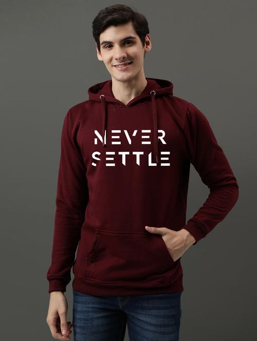 maroon cotton blend front print sweatshirt - 21063308 - Very Small Image - 1