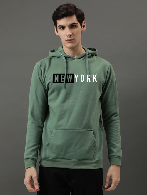 green chest printed hooded sweatshirt - 21063315 - Very Small Image - 1