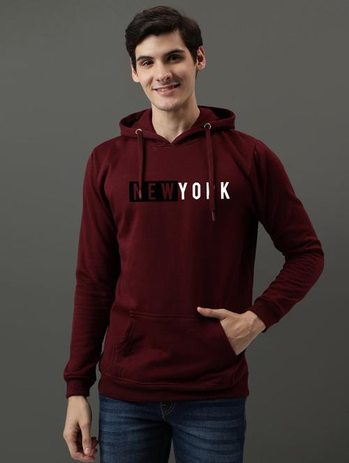 men chest print hooded sweatshirt - 21063319 - Very Small Image - 1