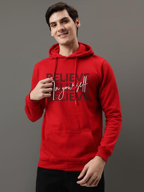 red cotton front print sweatshirt - 21063336 - Very Small Image - 1