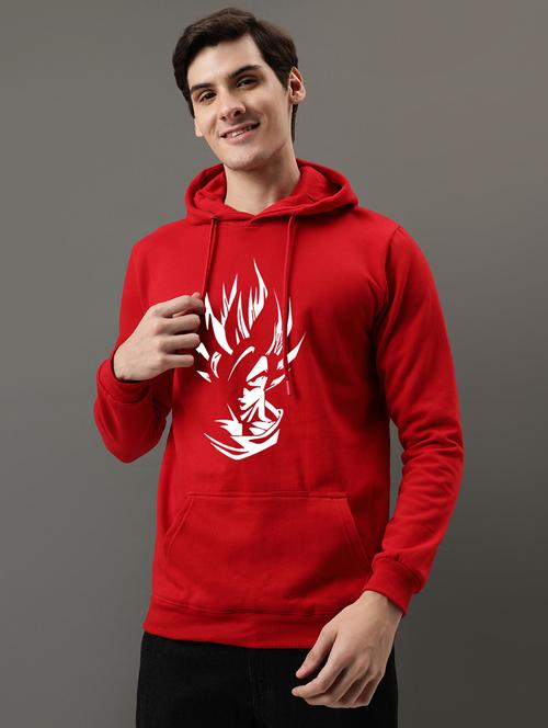 red graphic front print hooded sweatshirt - 21063347 - Very Small Image - 1