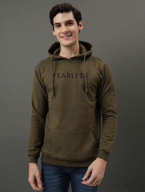 men hood neck chest print sweatshirt - 21063360 - Very Small Image - 1