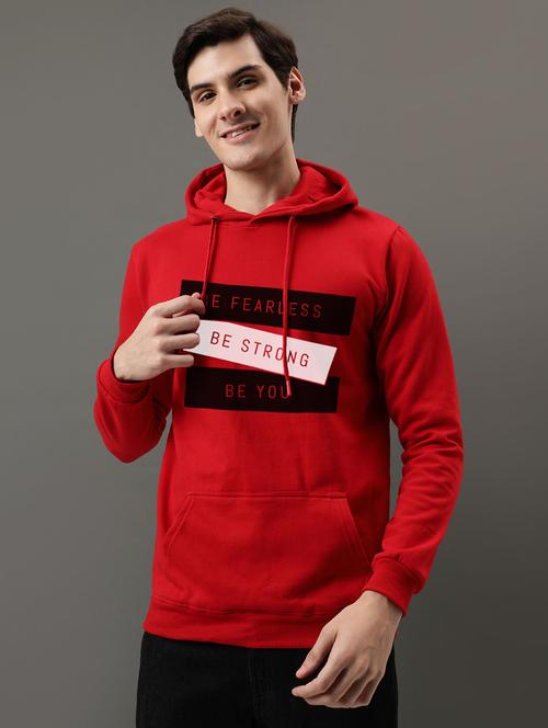 red cotton front print sweatshirt - 21063379 - Very Small Image - 1