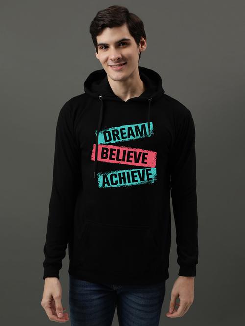 men hood neck front print sweatshirt - 21063408 - Very Small Image - 1