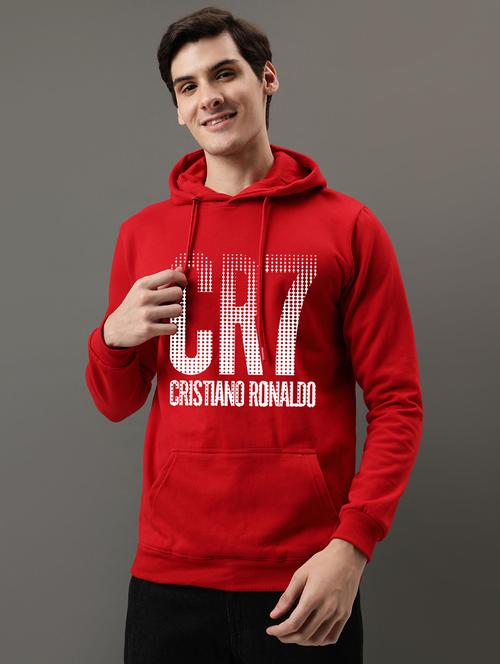 red cotton front print sweatshirt - 21063412 - Very Small Image - 1