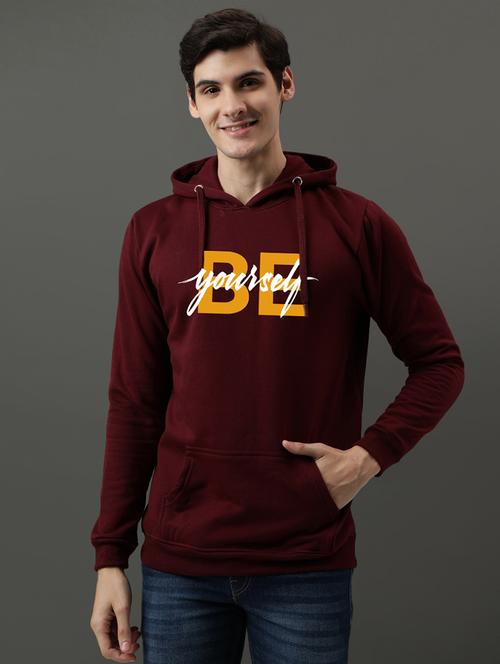 men hood neck front print sweatshirt - 21063439 - Very Small Image - 1