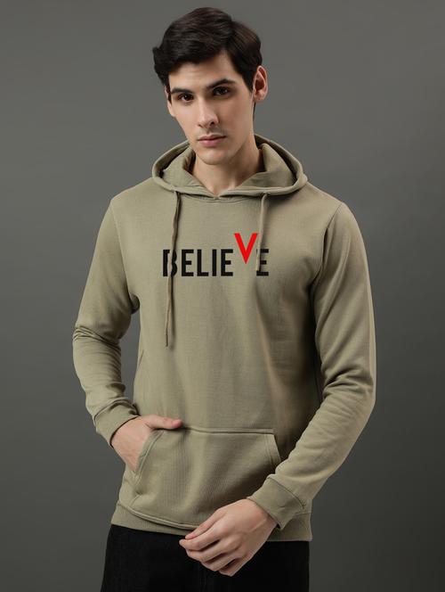 men hood neck chest print sweatshirt - 21063453 - Very Small Image - 1
