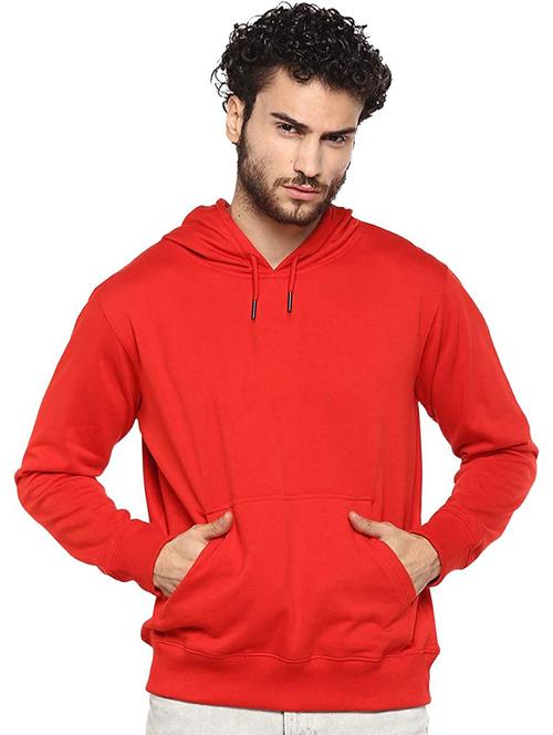men solid cotton hooded sweatshirt - 21063537 - Very Small Image - 1