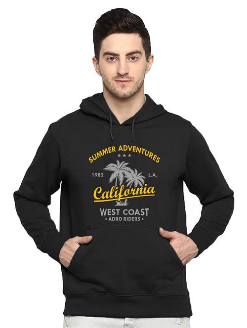 men front print hood neck sweatshirt - 21063844 - Very Small Image - 1