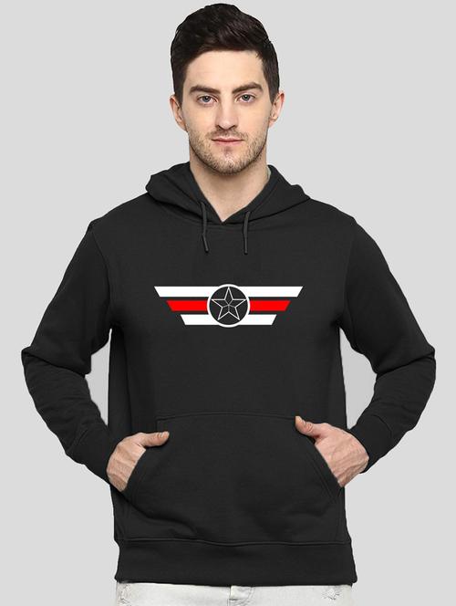 men chest print hood neck sweatshirt - 21063854 - Very Small Image - 1