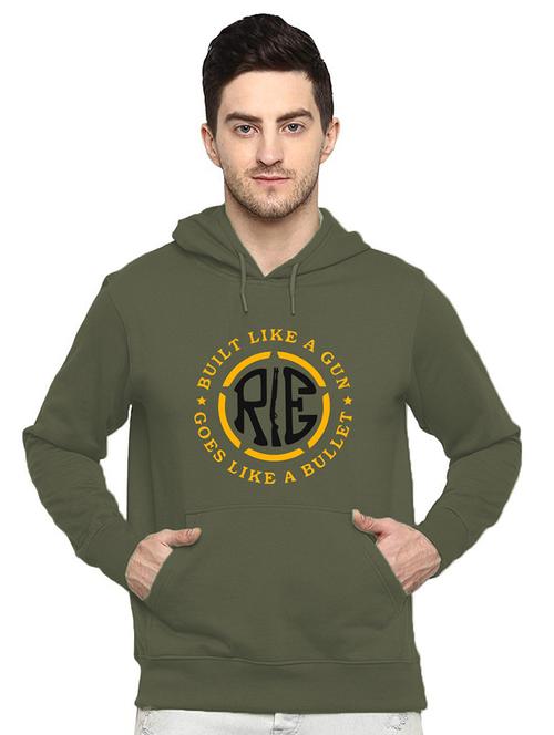 men front print hood neck sweatshirt - 21063869 - Very Small Image - 1