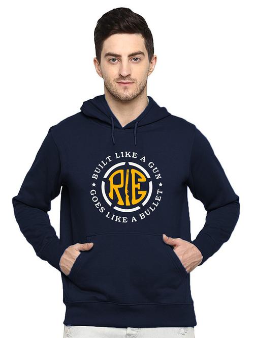 men front print hood neck sweatshirt - 21063870 - Very Small Image - 1