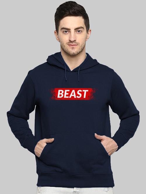 men chest print hood neck sweatshirt - 21063877 - Very Small Image - 1