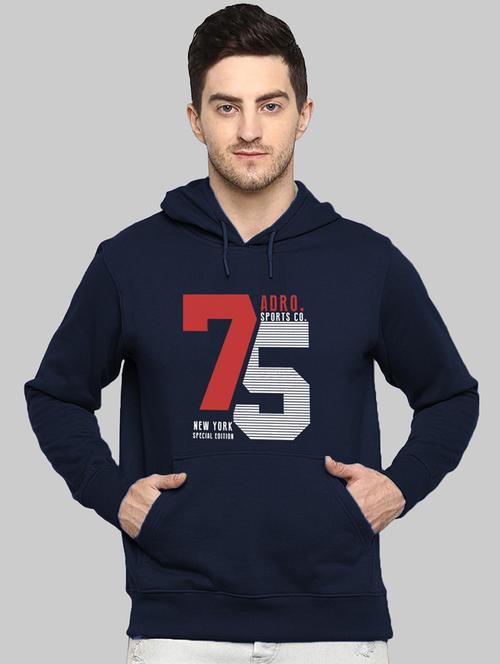 men front print hood neck sweatshirt - 21063899 - Very Small Image - 1