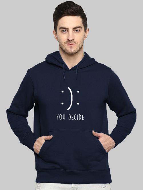 men front print hood neck sweatshirt - 21064121 - Very Small Image - 1