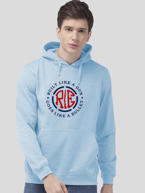 men front print hood neck sweatshirt - 21064134 - Very Small Image - 1