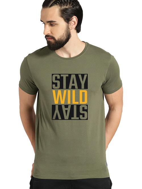 men round neck front print t-shirt - 21064285 - Very Small Image - 1