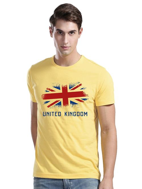 yellow cotton blend front print tshirt - 21064313 - Very Small Image - 1