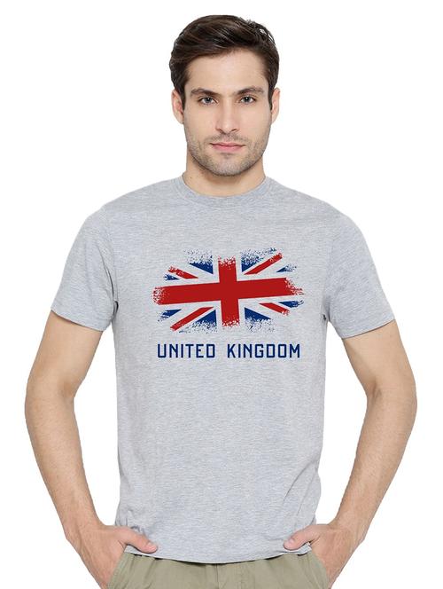 grey cotton blend front print tshirt - 21064315 - Very Small Image - 1