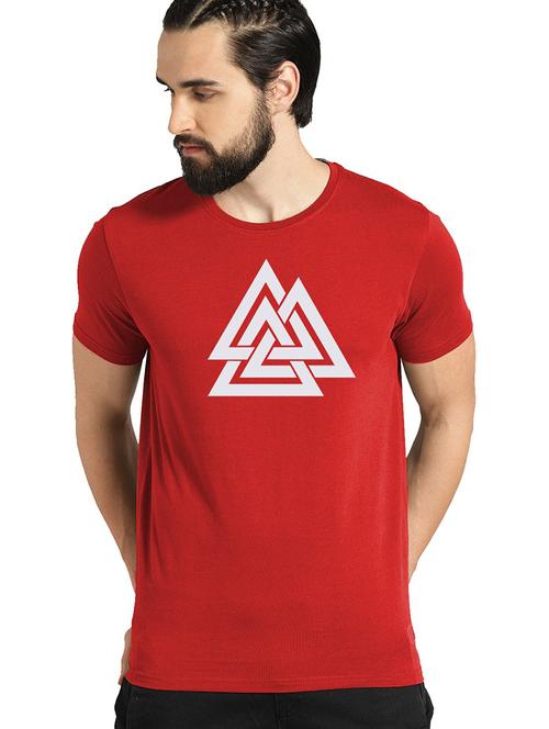 men round neck front print t-shirt - 21064324 - Very Small Image - 1