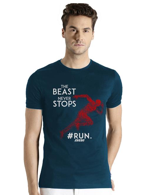 men round neck front print t-shirt - 21064336 - Very Small Image - 1