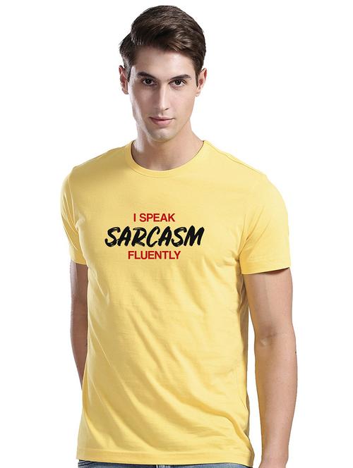 men round neck front print t-shirt - 21064364 - Very Small Image - 1