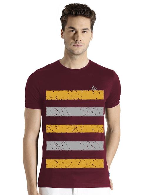 men round neck front print t-shirt - 21064371 - Very Small Image - 1