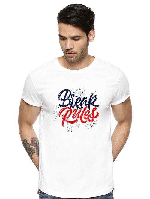 men round neck chest print t-shirt - 21064372 - Very Small Image - 1