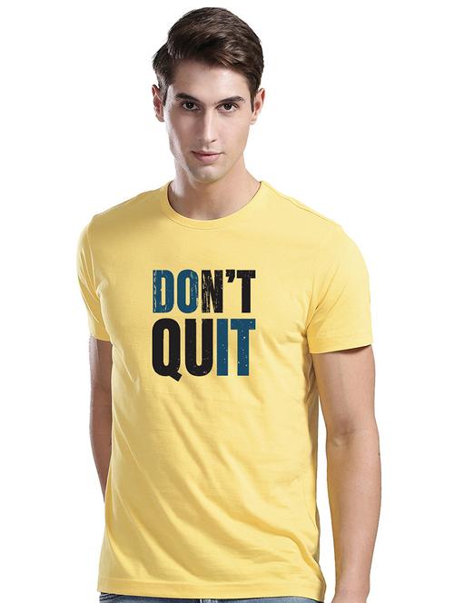 yellow chest printed casual t-shirt - 21064422 - Very Small Image - 1