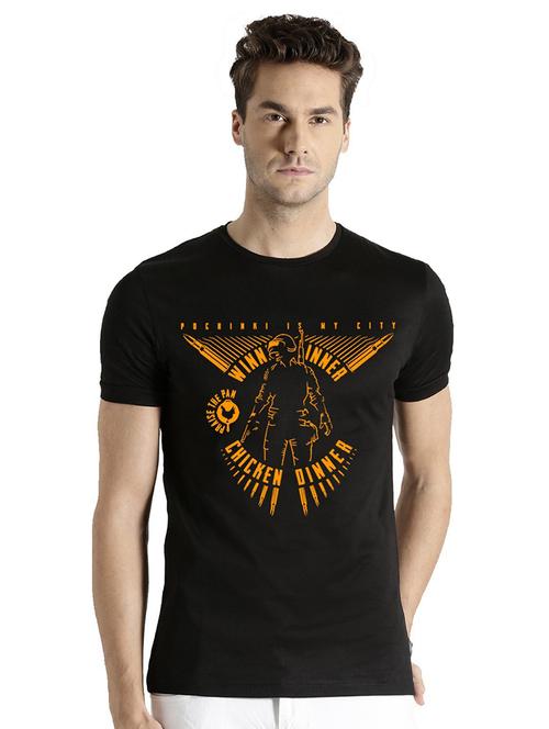 men round neck front print t-shirt - 21064425 - Very Small Image - 1