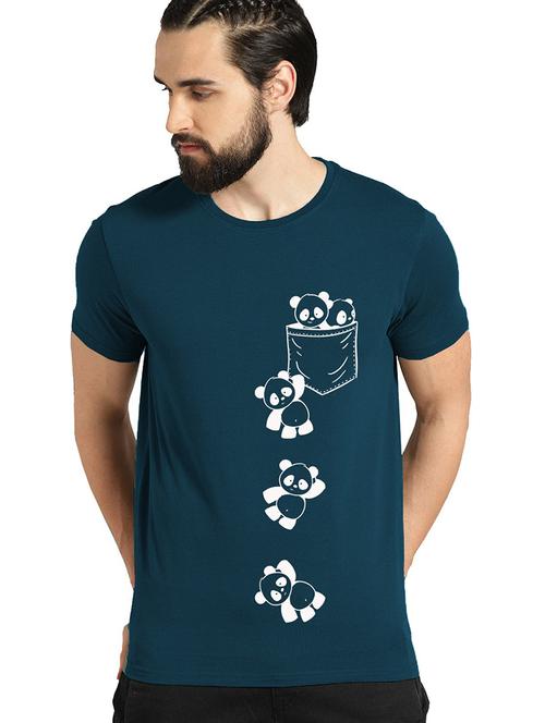 men round neck placement print t-shirt - 21064428 - Very Small Image - 1