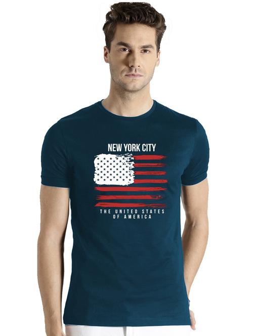 men round neck chest print t-shirt - 21064497 - Very Small Image - 1
