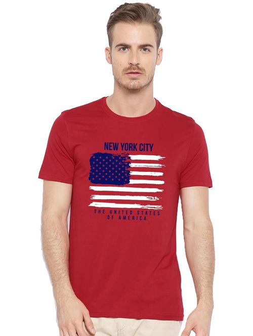 men round neck chest print t-shirt - 21064498 - Very Small Image - 1