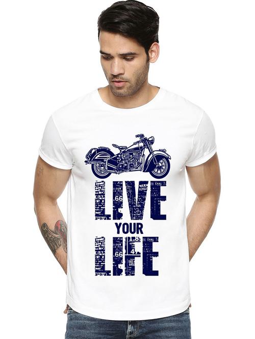 white front printed casual t-shirt - 21064569 - Very Small Image - 1