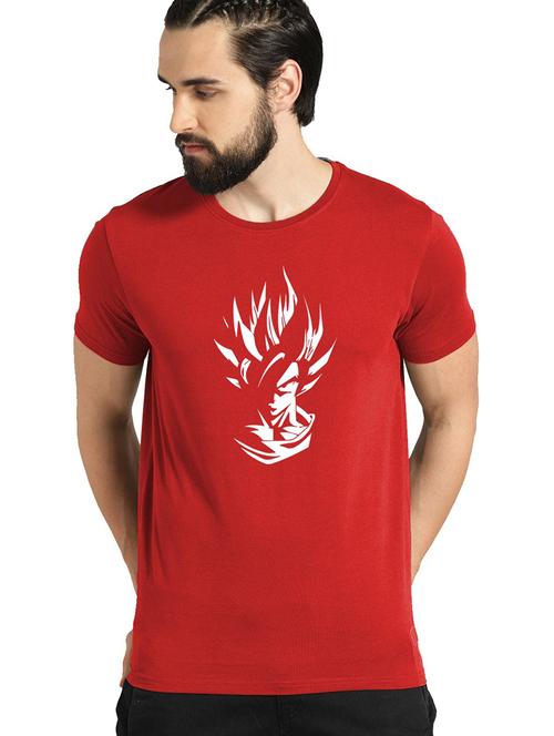 red cotton blend front print tshirt - 21064617 - Very Small Image - 1