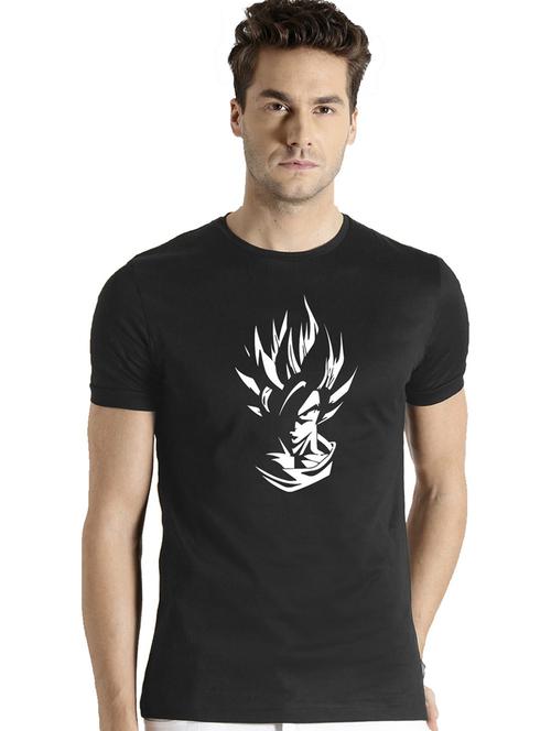 black cotton blend front print tshirt - 21064625 - Very Small Image - 1