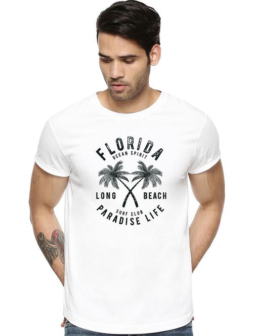 men round neck front print t-shirt - 21064639 - Very Small Image - 1